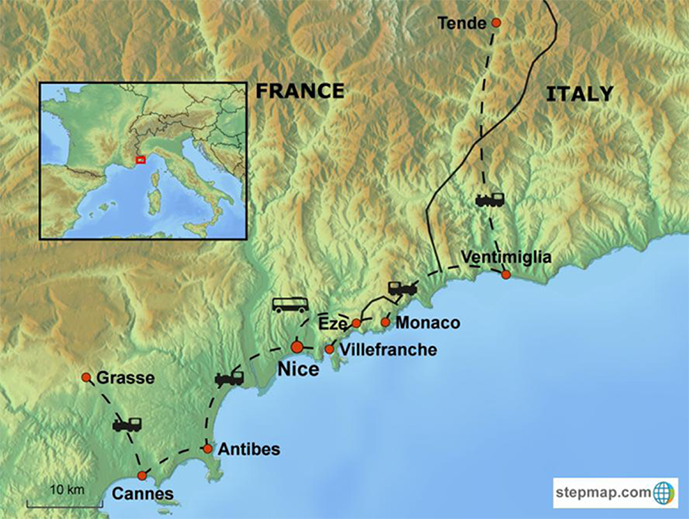 french riviera beaches map